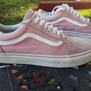 Vans skate shoes, light pink two tone color